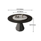 Table à dîner en pierre noire moderne Cuisine maison rond table à manger piédestal