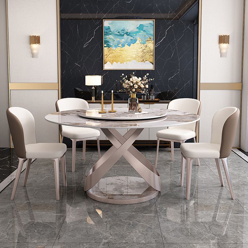Sintered Stone Top Rotatable Round Table for Restaurant Modern Dining Table with Pedestal Base Clearhalo ' dining_table' 'Dining Tables & Seating' 'Dining Tables' 'furn' 'furn_dining_table' 'Furniture' 'furniture_dining_table' 'Kitchen & Dining Furniture' 'kitchen&dining_furn' 'kitchen' 'kitchen_dining_table' 1200x1200_74b0418a-9211-4c92-b6a5-62022bee7626