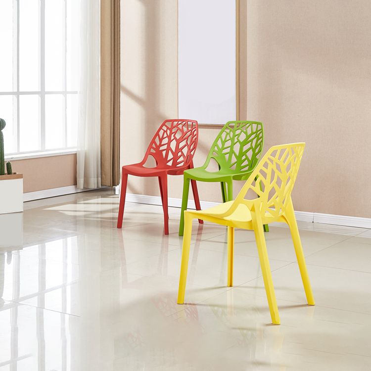 Glam indoor-outdoor eetstoel plastic stapelbare zijstoel