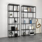 Industrial Style Metal Etagere Bookcase with Rectangular Shelves Bookcase Clearhalo 'Bookcases' 'furn' 'furn_bookcases' 'Furniture' 'furniture_bookcases' 'kitchen' 'kitchen_bookcases' 'Living Room Furniture' 'Office Furniture' 1200x1200_74b091f8-5838-4a46-a538-4fa837050e4b
