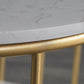 Mesa de centro ovalada con marco de mesa de cóctel de mármol Glam para sala de estar