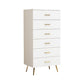 15.75 inch Wide Wood  Accent Chest with Drawers Metal Straight Legs