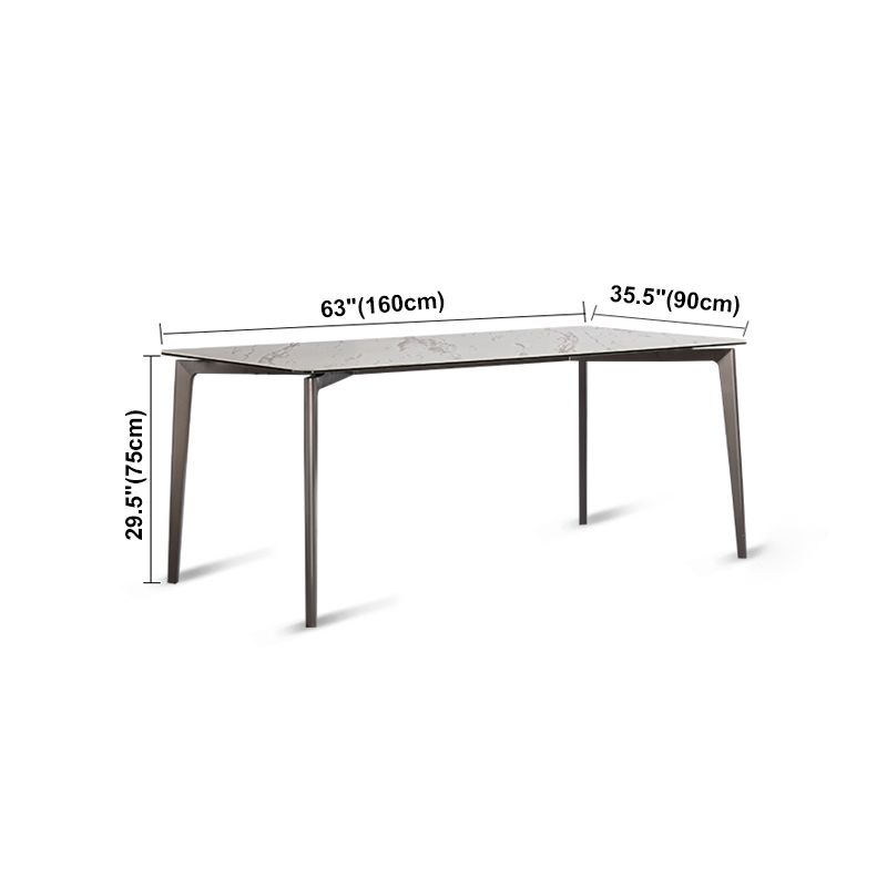 Sintered Stone Dining Table Luxury Style 4 Legs Rectangle Table for Home Clearhalo ' dining_table' 'Dining Tables & Seating' 'Dining Tables' 'furn' 'furn_dining_table' 'Furniture' 'furniture_dining_table' 'Kitchen & Dining Furniture' 'kitchen&dining_furn' 'kitchen' 'kitchen_dining_table' 1200x1200_74b19806-d60d-499c-81b4-2ad995c36fbf