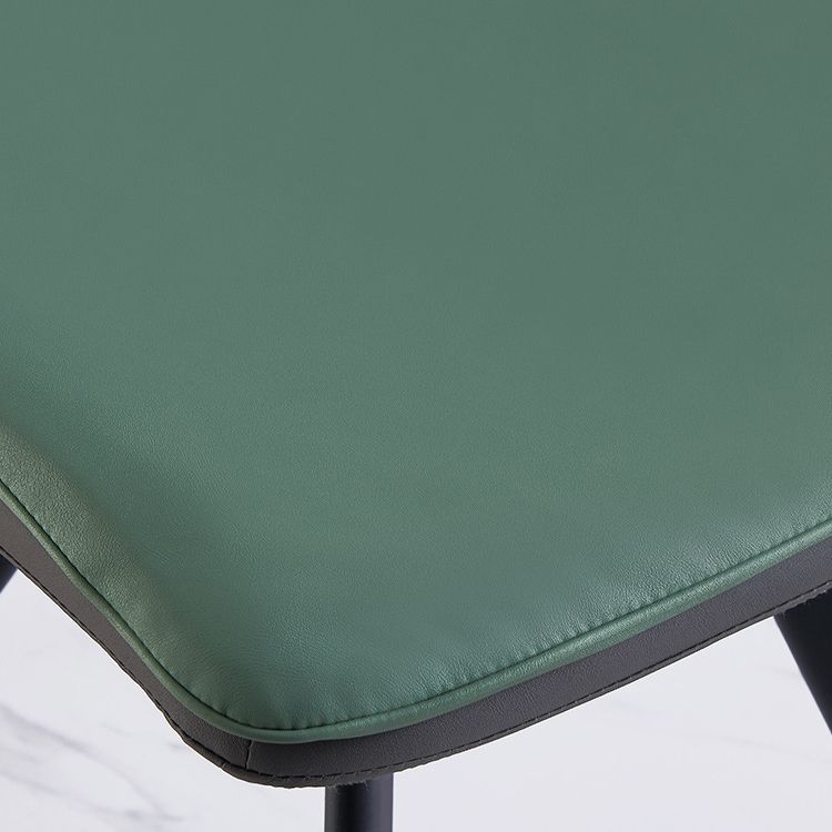 Leather Scandinavian Side Chair Upholstered Armless Dining Chairs with Metal Legs Clearhalo ' kitchen&dining_furn' 'Dining Chairs' 'Dining Tables & Seating' 'dining_chair' 'furn' 'furn_dining_chair' 'Furniture' 'furniture_dining_chair' 'Kitchen & Dining Furniture' 'kitchen' 1200x1200_74b2973a-216f-4473-853e-d55c210cf227