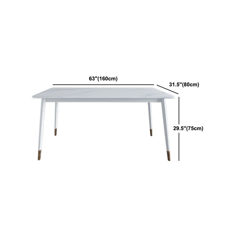 Modern White Iron Dinette Set 1/2/5/7 Pieces Rectangle Sintered Stone Top Dining Table Set Clearhalo 'Dining Room Sets' 'Dining Tables & Seating' 'dining_room_set' 'furn' 'furn_dining_room_set' 'Furniture' 'Kitchen & Dining Furniture' 1200x1200_74b3cb7e-045a-447d-847f-c8743909a7e2