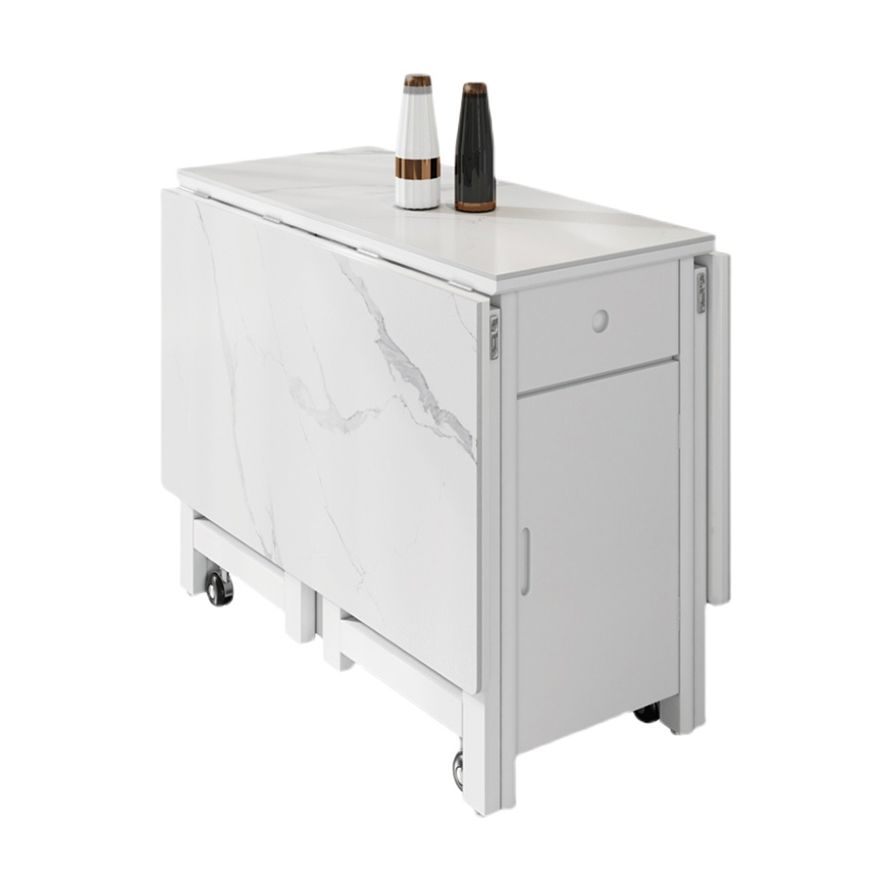 Contemporary Style Sintered Stone Dining Table with White Removable Leaf and Trestle Base Clearhalo 'Dining Room Sets' 'Dining Tables & Seating' 'dining_room_set' 'furn' 'furn_dining_room_set' 'Furniture' 'furniture_dining_room_set' 'Kitchen & Dining Furniture' 'kitchen&dining_furn' 'kitchen' 1200x1200_74b3d6c2-18dd-4b65-98e3-2711462ac81d