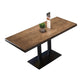 Mesa de comedor de pedestal industrial de metal mesa de madera para cocina y comedor
