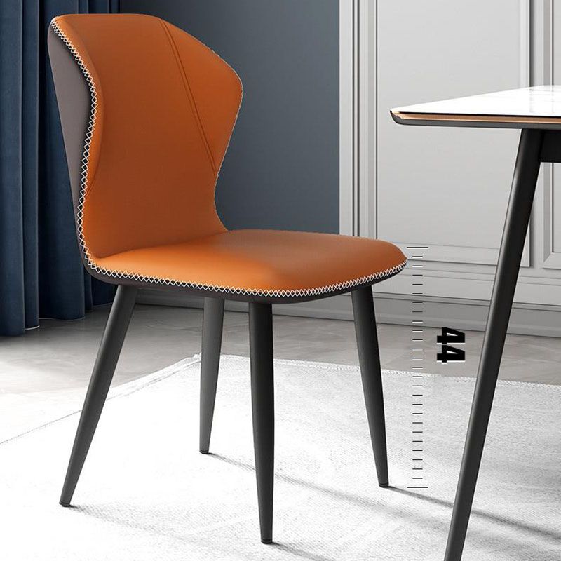 Contemporary Leather Wingback Side Chair Matte Finish Bedroom Dining Chair Clearhalo 'Dining Chairs' 'Dining Tables & Seating' 'dining_chair' 'furn' 'furn_dining_chair' 'Furniture' 'furniture_dining_chair' 'Kitchen & Dining Furniture' 1200x1200_74b5c15a-378b-4456-80ae-ba51945ba076