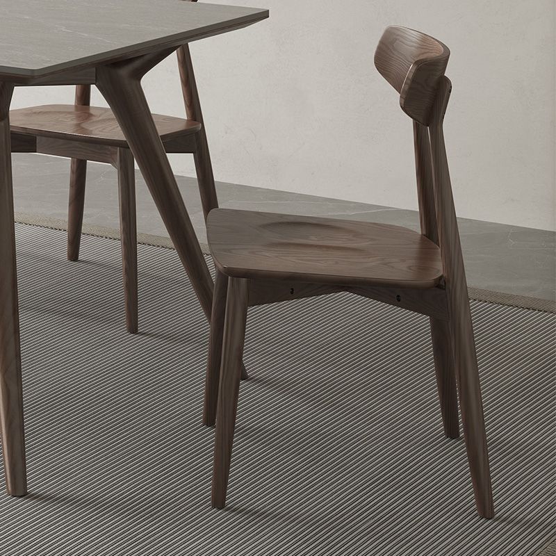 Silla lateral de estilo moderno de madera silla de comedor de espalda abierta para cocina