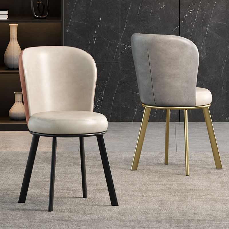 Metal Scandinavian Kitchen Dining Side Chair Solid Back Dining Chair Clearhalo 'Dining Chairs' 'Dining Tables & Seating' 'dining_chair' 'furn' 'furn_dining_chair' 'Furniture' 'furniture_dining_chair' 'Kitchen & Dining Furniture' 1200x1200_74b7dbe4-0aa7-4642-9bd5-d30aff150c1e