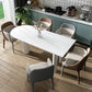 Modern Stone Top Oval Dinette Table Wood Tripod Base Dining Table in White Clearhalo 'Dining Tables & Seating' 'Dining Tables' 'dining_table' 'furn' 'furn_dining_table' 'Furniture' 'furniture_dining_table' 'Kitchen & Dining Furniture' 'kitchen' 'kitchen_dining_table' 1200x1200_74b7e048-726d-40fd-a470-b9342dfcba81