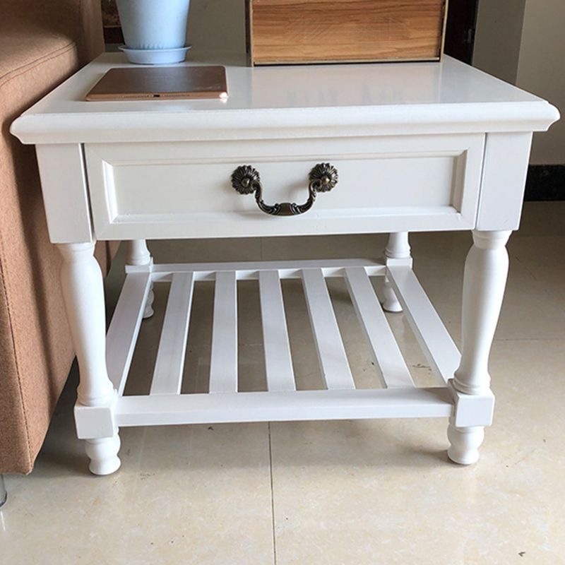 Tavolino in legno di campagna francese tavolino a doppio livello di divano laterale con conservazione