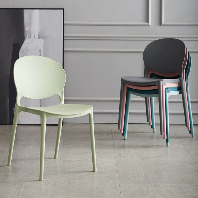 Scandinavian Armless Dining Chairs Plastic Indoor Stackable Open Back Side Chair Clearhalo ' kitchen&dining_furn' 'Dining Chairs' 'Dining Tables & Seating' 'dining_chair' 'furn' 'furn_dining_chair' 'Furniture' 'furniture_dining_chair' 'Kitchen & Dining Furniture' 'kitchen' 1200x1200_74bdc510-ab1e-4c84-a0bf-81cc5ee2b752