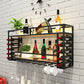 Iron Wine Rack Modern Style Wall Mounted Wine Holder Rack with Shelf Clearhalo 'furn' 'furn_wine_racks' 'Furniture' 'Kitchen & Dining Furniture' 'Wine Racks' 'wine_racks' 1200x1200_74bdeed9-408c-45a2-bc87-746c22331a63