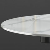 53.1''L Traditional Luxury Dining Table White Sintered Stone Round Table for Home Clearhalo ' dining_table' 'Dining Tables & Seating' 'Dining Tables' 'furn' 'furn_dining_table' 'Furniture' 'furniture_dining_table' 'Kitchen & Dining Furniture' 'kitchen&dining_furn' 'kitchen' 'kitchen_dining_table' 1200x1200_74bed9bc-8b33-4ea8-8e1b-430bd494f272