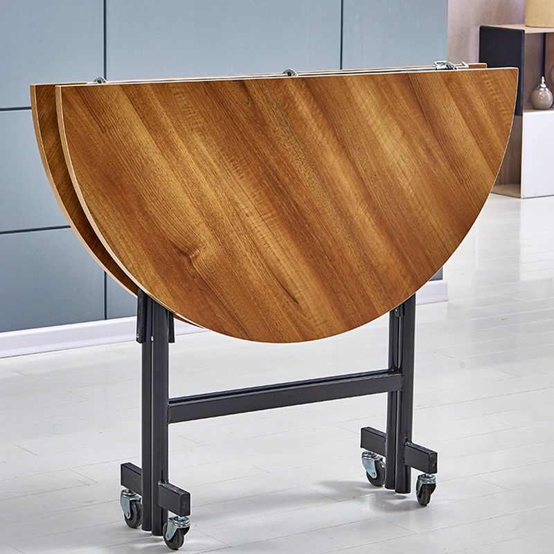 Mid-Century MDF Kitchen Dining Table Round Shape Standard Dining Table with Double Pedestal Base Clearhalo ' dining_table' 'Dining Tables & Seating' 'Dining Tables' 'furn' 'furn_dining_table' 'Furniture' 'furniture_dining_table' 'Kitchen & Dining Furniture' 'kitchen&dining_furn' 'kitchen' 'kitchen_dining_table' 1200x1200_74c054c3-e0ce-4d24-b156-7460104c1959