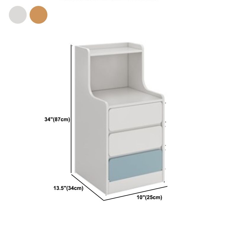 Mesa de madera de imitación moderna Almacenamiento abierto de 1 estante de noche con cajón