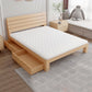 Solid Wood Storage Panel Bed with Headboard  Bed with Drawers