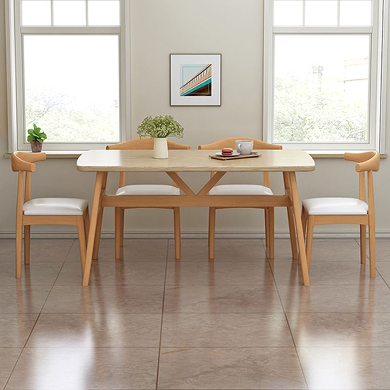 Rectangular Natural Oak Dining Table Wooden Tabletop with Metal Legs Clearhalo 'Dining Tables & Seating' 'Dining Tables' 'dining_table' 'furn' 'furn_dining_table' 'Furniture' 'Kitchen & Dining Furniture' 1200x1200_74c14c5b-9e84-4180-a688-ed9bf6ac4f00