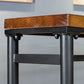 Table de tabouret de bar d'intérieur industriel, table de salle à manger en métal et bois