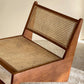 Mid-century Modern Style Wood Armless Woven Back Lounge Accent Chair