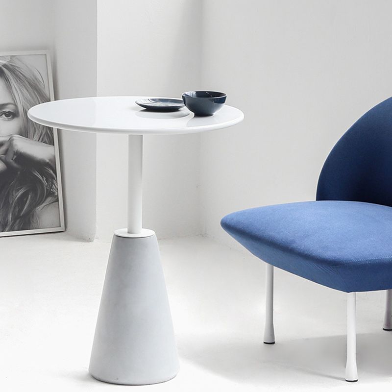 Lacquer Concrete Modernistic Table Round Side End Table for Living Room