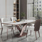 Modern Style Sintered Stone Dining Room Set with Fixed Rectangle Shape Table and Trestle Base Clearhalo 'Dining Room Sets' 'Dining Tables & Seating' 'dining_room_set' 'furn' 'furn_dining_room_set' 'Furniture' 'furniture_dining_room_set' 'Kitchen & Dining Furniture' 'kitchen&dining_furn' 'kitchen' 1200x1200_74c4d5b5-d9f4-4dcb-b9e2-6bd36ff5672b