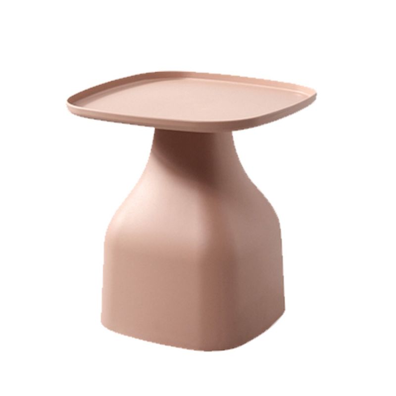 Plastic Tray Top End Table Square Pedestal Side Table - 14.96"/19.69" H