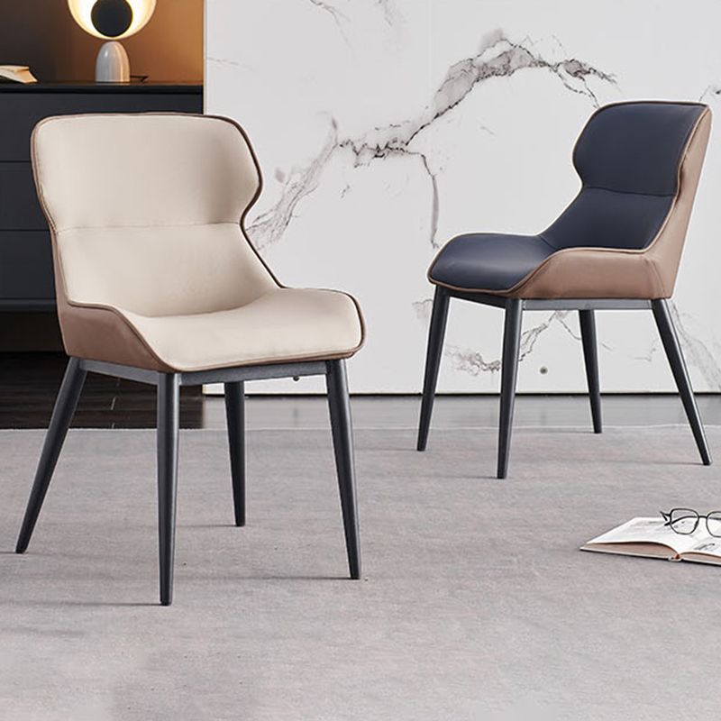 Contemporary Metal Dining Arm Chair Faux Leather Side Chair for Home Use (Set of 2) Clearhalo ' kitchen&dining_furn' 'Dining Chairs' 'Dining Tables & Seating' 'dining_chair' 'furn' 'furn_dining_chair' 'Furniture' 'furniture_dining_chair' 'Kitchen & Dining Furniture' 'kitchen' 1200x1200_74c6a878-5286-49e0-a38c-25e0905c37f9