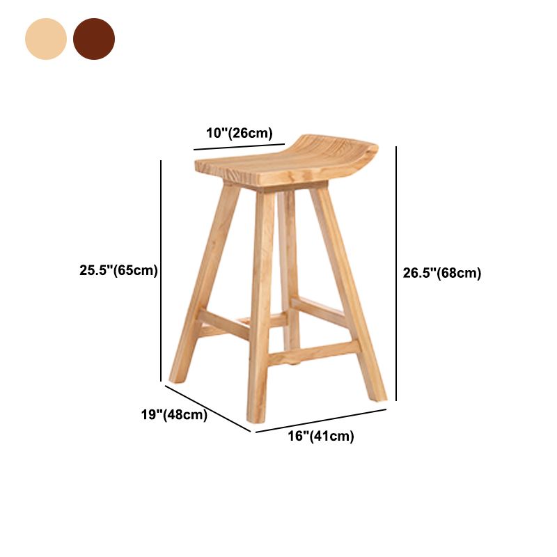 Restaurant Modern Simple Barstool Wood 4 Legs Bar Stool with Pedal Clearhalo 'Bar Furniture' 'Bar Stools' 'bar_stools' 'furn' 'furn_bar_stools' 'Furniture' 'Kitchen & Dining Furniture' 1200x1200_74c8e1f0-1169-46df-a262-d968d34187c6