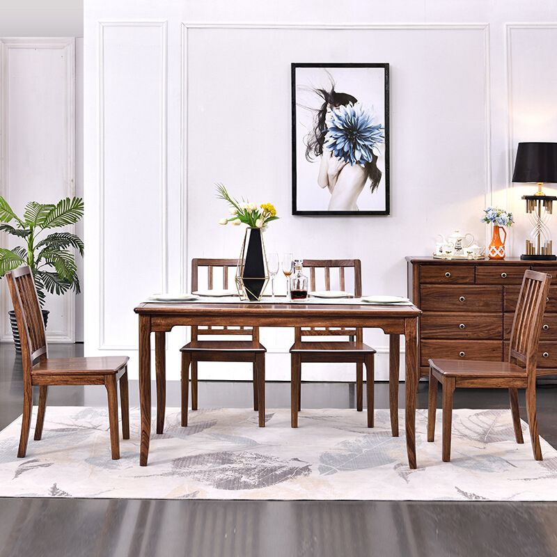 Traditional Rectangle Table Set 1/2/5 Pieces Dining Set for Home Clearhalo 'Dining Room Sets' 'Dining Tables & Seating' 'dining_room_set' 'furn' 'furn_dining_room_set' 'Furniture' 'Kitchen & Dining Furniture' 1200x1200_74cacb25-871a-429f-8f12-eab6b9907593