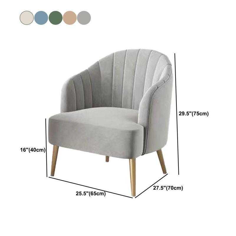 Glam Style 25.6" Wide Sloped Arms Sewn Pillow Back Armchair . Clearhalo 'Accent Chairs' 'accent_chairs' 'Chairs & Seating' 'furn' 'furn_accent_chairs' 'Furniture' 'Living Room Furniture' 1200x1200_74cafb65-2491-4444-9dff-7343e5d48aa1