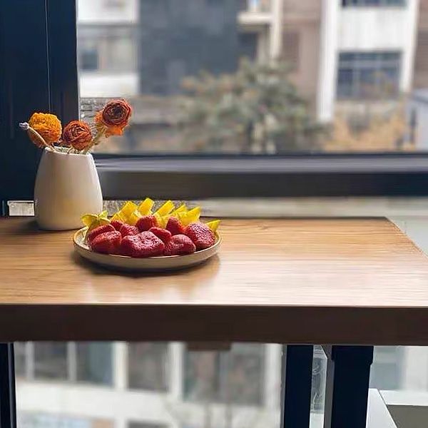 Rectangular Pine Wood Top Bar Table Industrial Bar Table with Black Trestle Base Clearhalo 'Bar Furniture' 'Bar Tables' 'bar_tables' 'furn' 'furn_bar_tables' 'Furniture' 'Kitchen & Dining Furniture' 1200x1200_74cb2acc-3858-47f3-a52c-89411bffc3cb