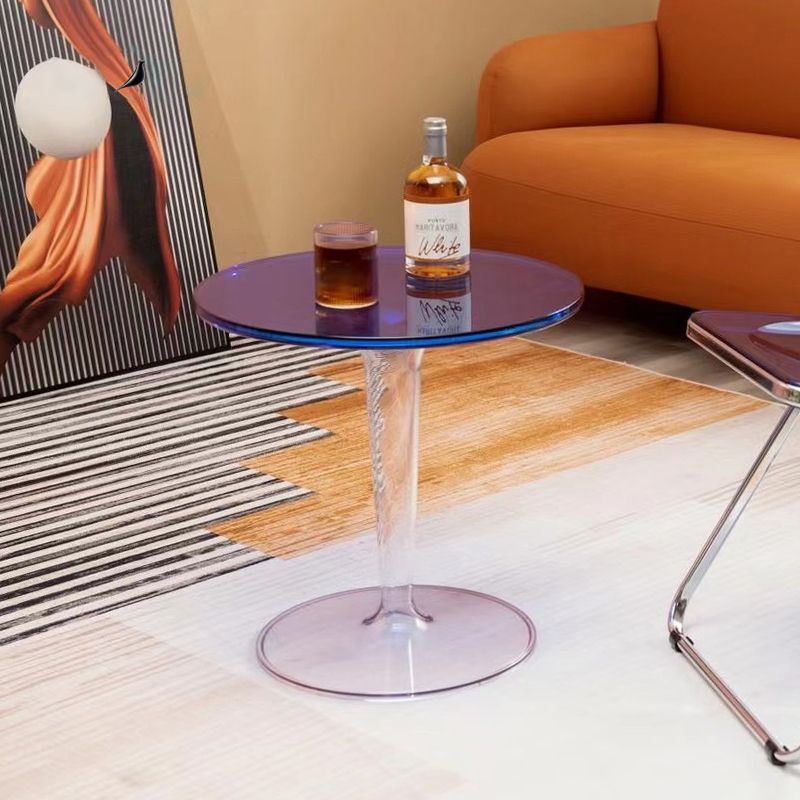 Pedestal Modern 1 Single Coffee Table Round Acrylic Cocktail Table Clearhalo 'Coffee & Accent Tables' 'Coffee Tables' 'coffee_tables' 'furn' 'furn_coffee_tables' 'Furniture' 'furniture_coffee_tables' 'Living Room Furniture' 1200x1200_74cd80fc-07a1-4654-a1ec-7afa56e25a39