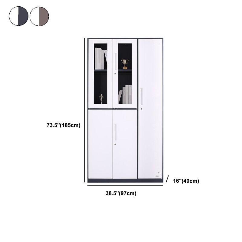 Modern Stainless Steel Bookcase Standard With Doors Shelf for Home Office Clearhalo 'Bookcases' 'furn' 'furn_bookcases' 'Furniture' 'Office Furniture' 1200x1200_74cf1c8c-2c72-479e-be44-7f1aa2f03fa0