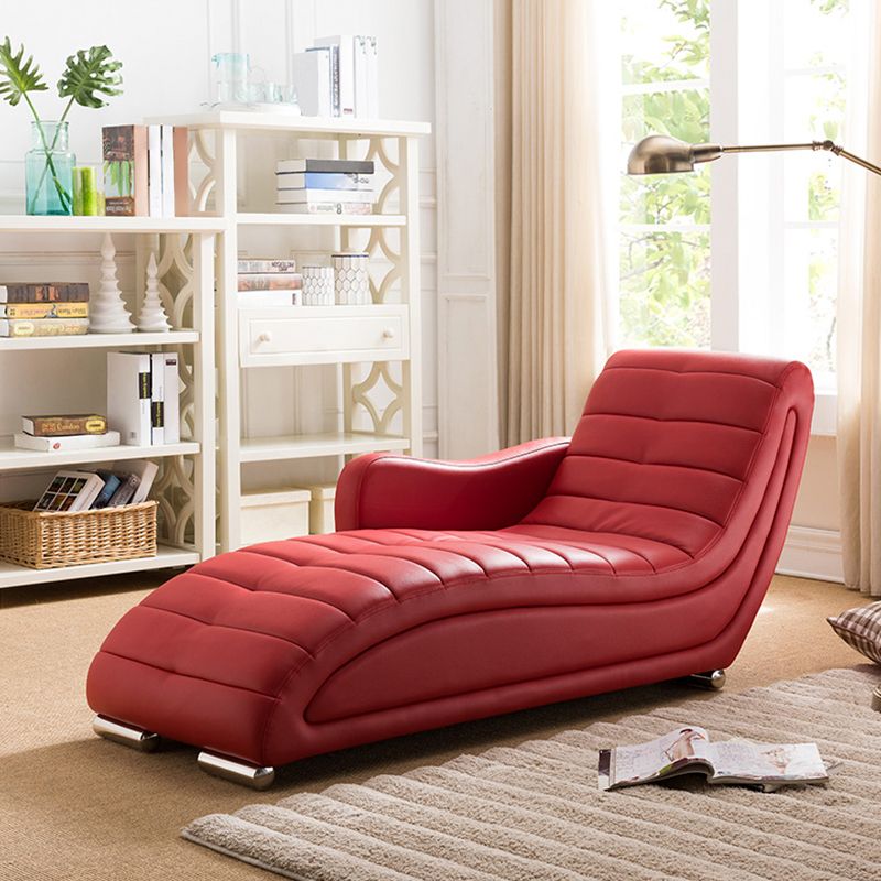 Living Room Leather Chaise Square Arms Modern Chaise Lounge with Upholster Clearhalo 'Chairs & Seating' 'Chaise Lounge' 'chaise_lounge' 'furn' 'furn_chaise_lounge' 'Furniture' 'Living Room Furniture' 1200x1200_74d08f03-7ae7-4923-823d-d6a2dd85f39e