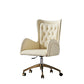 Chaise de chaise pivotante en cuir sans bras contemporain chaise de bureau réglable tufted