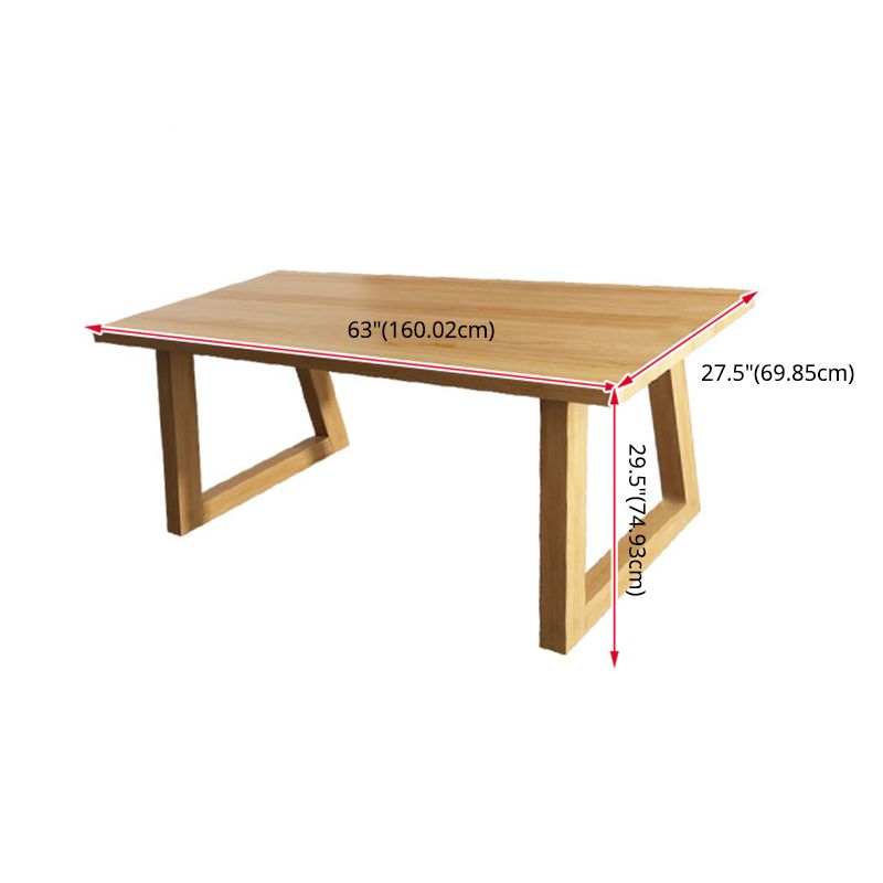 Contemporary Solid Wood Rectangle Shape Kitchen Table Set with 2 Wood Legs for Dining Room Furniture Clearhalo 'Dining Room Sets' 'Dining Tables & Seating' 'dining_room_set' 'furn' 'furn_dining_room_set' 'Furniture' 'furniture_dining_room_set' 'Kitchen & Dining Furniture' 'kitchen&dining_furn' 'kitchen' 1200x1200_74d1166e-6d41-4943-9717-5e8a0235cdaa