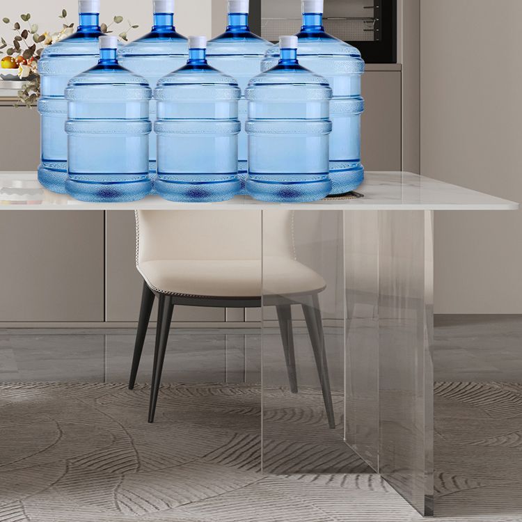 Mesa de comedor de piedra sinterizada, mesa con pedestal doble para cocina, comedor