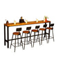 Solid Wood Bar Table Industrial Bar Dining Table with Black Trestle Base Clearhalo 'Bar Furniture' 'Bar Tables' 'bar_tables' 'furn' 'furn_bar_tables' 'Furniture' 'Kitchen & Dining Furniture' 1200x1200_74d131e7-7642-42ff-970f-26406e2b3f37