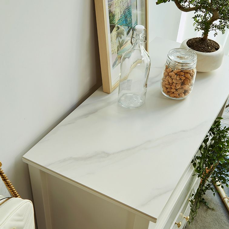 Glam Stone and Wood Buffet Server Living Room White Dining Server with Drawers Clearhalo 'buffet_sideboard' 'Buffets & Sideboards' 'furn' 'furn_buffet_sideboard' 'Furniture' 'Kitchen & Dining Furniture' 1200x1200_74d294a1-2a09-45a9-bfb8-3f74c5e4acba