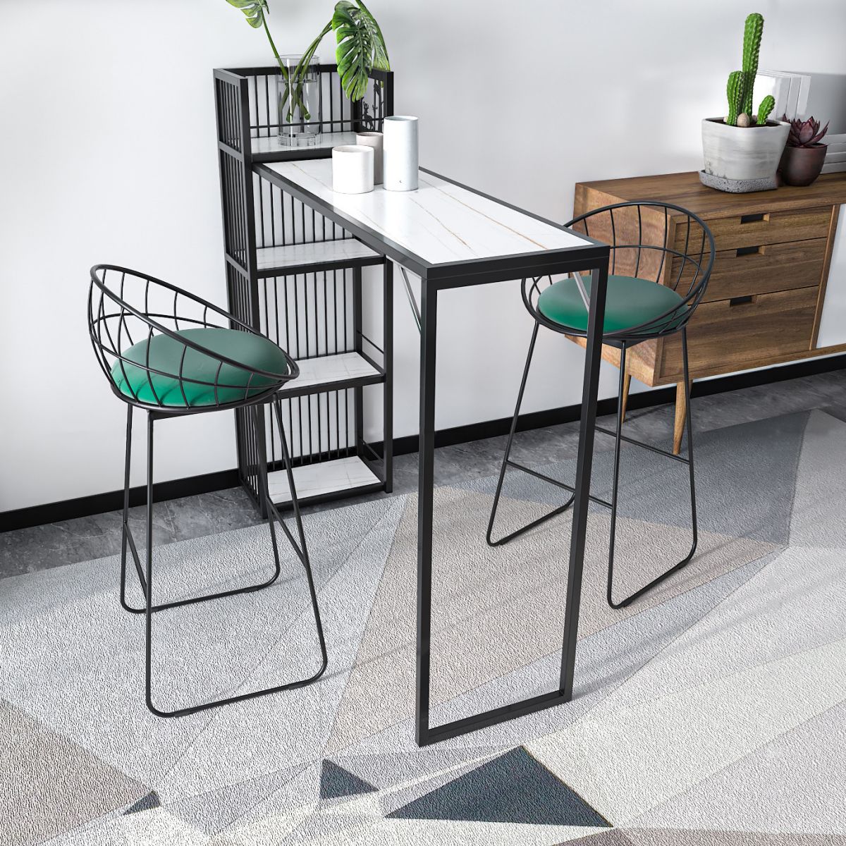 White Black and Gold Glam Style Bar Table in Metal Milk Tea Shop Bar Table Clearhalo 'Bar Furniture' 'Bar Tables' 'bar_tables' 'furn' 'furn_bar_tables' 'Furniture' 'furniture_bar_tables' 'Kitchen & Dining Furniture' 'kitchen&dining_furn' 'kitchen' 1200x1200_74d3098a-9d6e-45e2-9182-092ddc6beb54