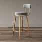 Nordic Armless Backrest Counter Stool Iron Cafe Bar Stool with Velvet Cushion and Pedal Clearhalo 'Bar Furniture' 'Bar Stools' 'bar_stools' 'furn' 'furn_bar_stools' 'Furniture' 'furniture_bar_stools' 'Kitchen & Dining Furniture' 1200x1200_74d45689-cef6-4a73-b9fd-d073b705e9f7