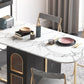 Modern Style Dining Table Sintered Stone White Drop-Leaf 63" Dining Table for Home Use Clearhalo ' dining_table' 'Dining Tables & Seating' 'Dining Tables' 'furn' 'furn_dining_table' 'Furniture' 'furniture_dining_table' 'Kitchen & Dining Furniture' 'kitchen&dining_furn' 'kitchen' 'kitchen_dining_table' 1200x1200_74d72b3a-e666-4dd3-8f4d-98ebb7daa833