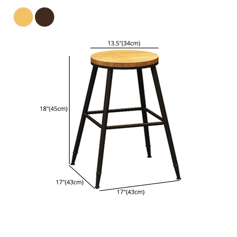 Contemporary Metal Solid Wood Barstool Indoor Bar Stool with Footrest Clearhalo 'Bar Furniture' 'Bar Stools' 'bar_stools' 'furn' 'furn_bar_stools' 'furniture_bar_stools' 'Kitchen & Dining Furniture' 'kitchen&dining_furn' 'kitchen' 'kitchen_furn' Furniture' 1200x1200_74d7be58-5e83-45ed-8d96-504cdaefd97b