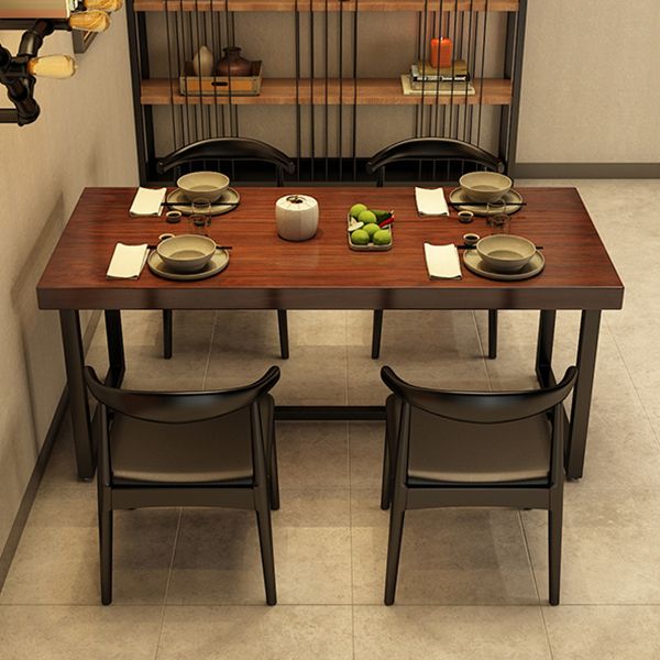 Tavolo da pranzo rettangolare con base nera Tavolo industriale in legno di pino per cucina