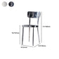 Silver Industrial Dining Chairs Stainless Steel Armless Dining Side Chair