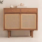 Contemporary 31.5"all Natural Wooden Cabinet, Rectangle Accent Cabinet with Drawers