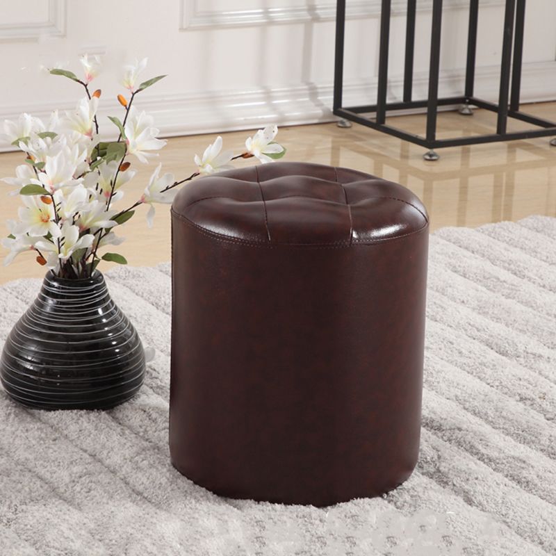 Round Genuine Leather Ottoman Standard Tufted Plain Water Resistant Modern Ottoman Clearhalo 'furn' 'furn_ottomans_poufs' 'Furniture' 'Living Room Furniture' 'Ottomans & Poufs' 'ottomans_poufs' 1200x1200_74db47fd-b40e-4ad1-aec0-2348ffb132c9