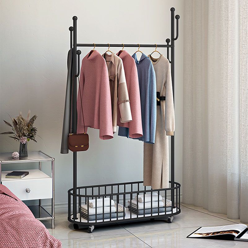 Glam Metallic Coat Hanger Pure Color Hooks Design Free Standing Coat Rack Clearhalo 'Entry & Mudroom Furniture' 'furn' 'furn_hall_tree_coat_racks' 'Furniture' 'Hall Trees & Coat Racks' 'hall_tree_coat_racks' 1200x1200_74dc248f-11db-46ba-9001-caa3cd2b5a92